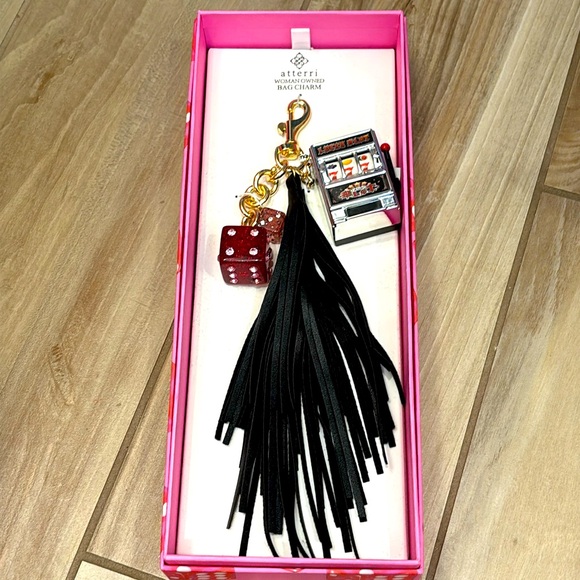 NIB Atterri Casino Slot Dice Bag Charm - Picture 1 of 6